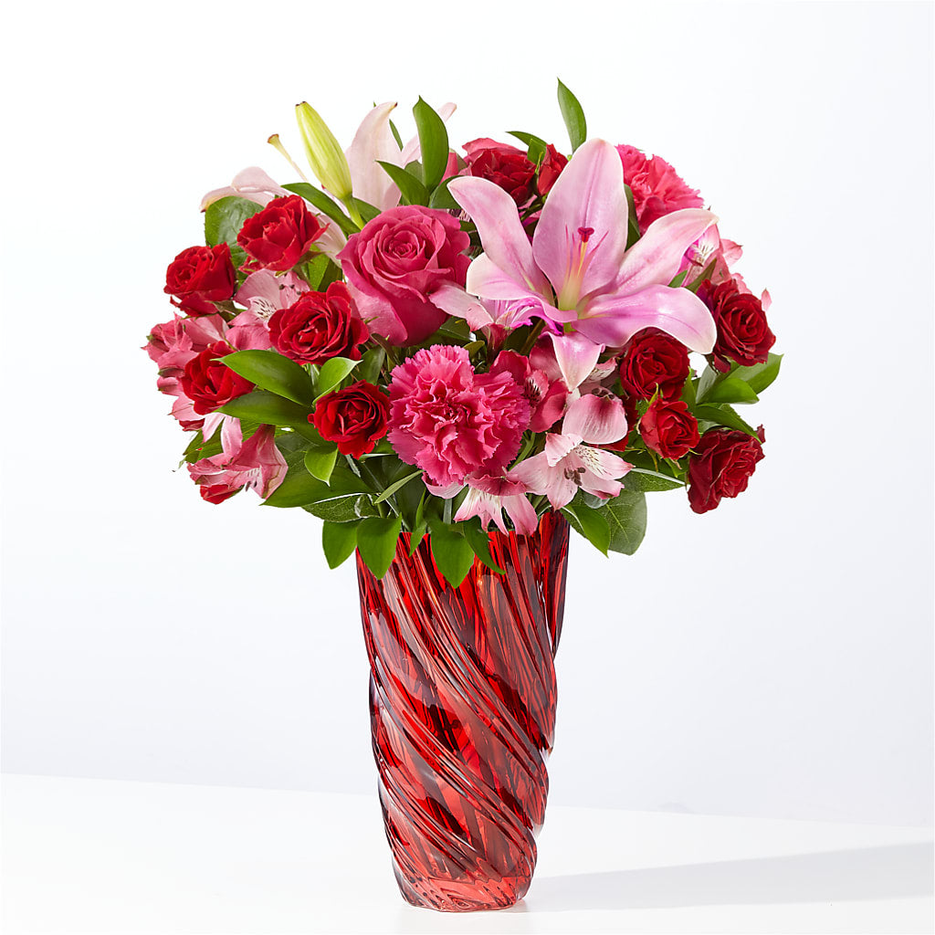 In Love Bouquet with Luxe Swirl Vase – Allure Floral Boutique, Wickliffe OH