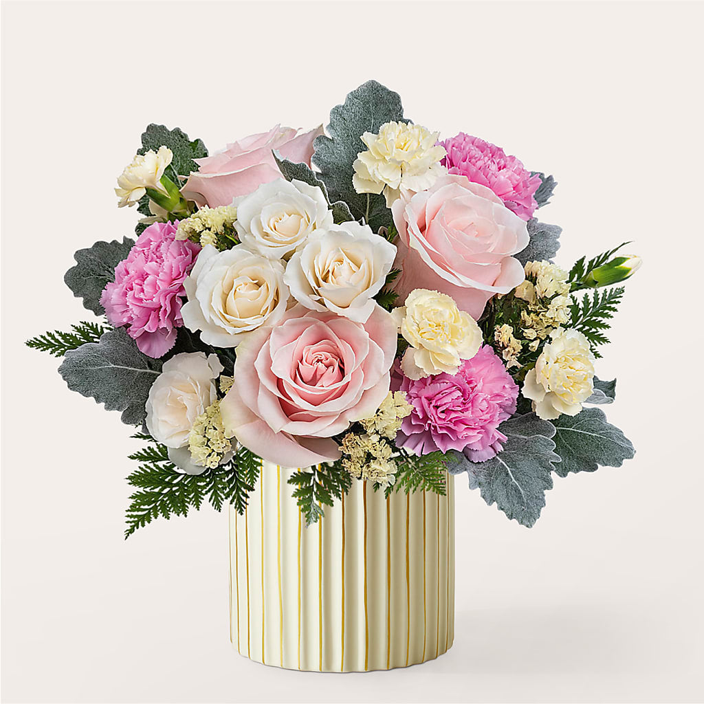 Blissful Moments Bouquet with Ivory Vase – Allure Floral Boutique, Wickliffe OH