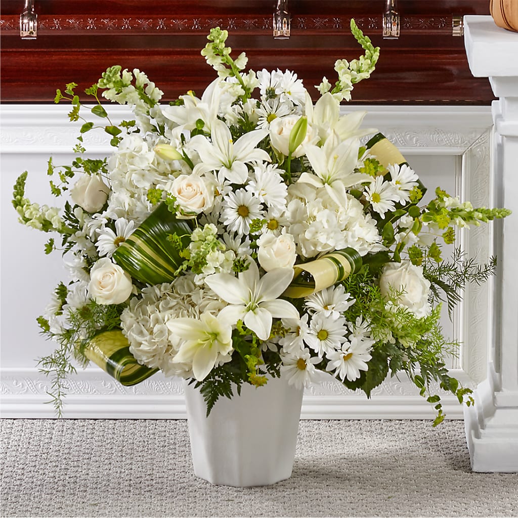 Thoughts of Tranquility Floor Basket – Allure Floral Boutique, Wickliffe OH