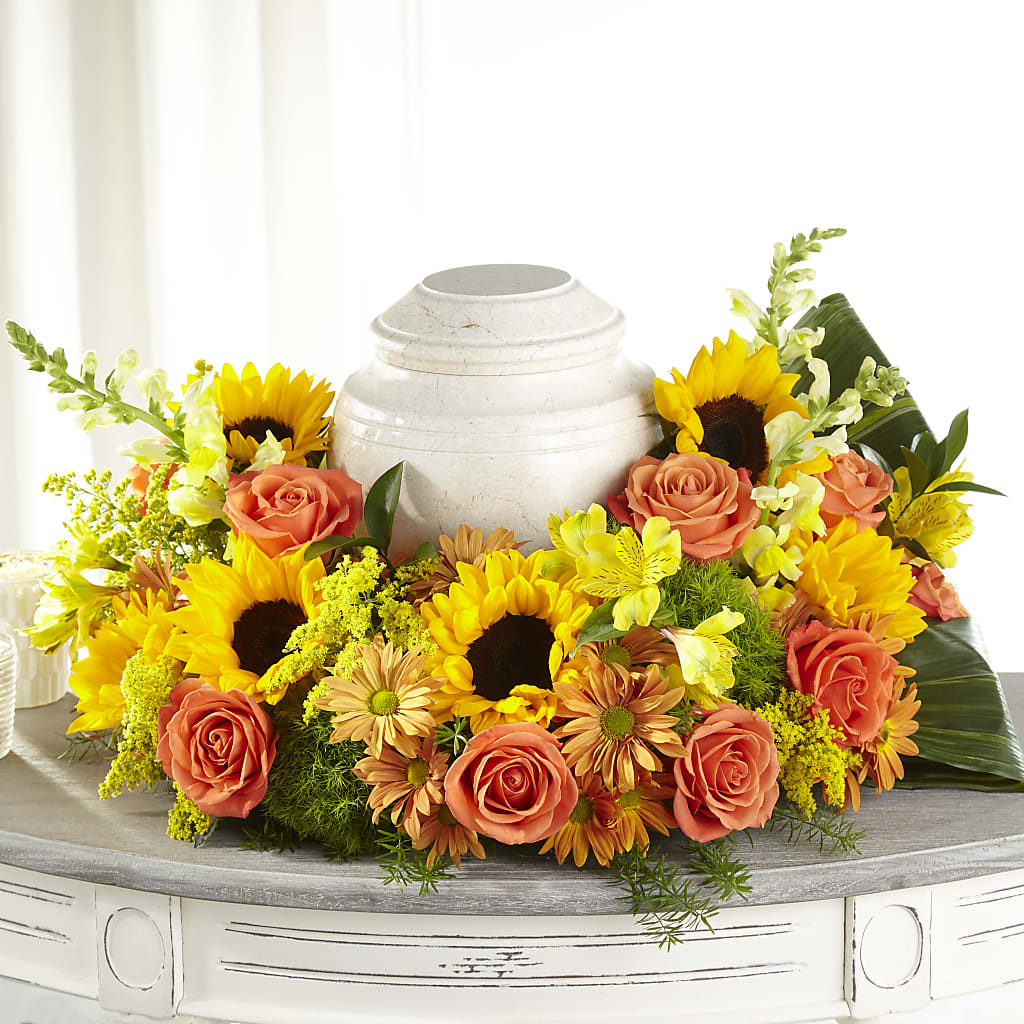 Faithful Sunflower Cremation Adornment – Allure Floral Boutique, Wickliffe OH