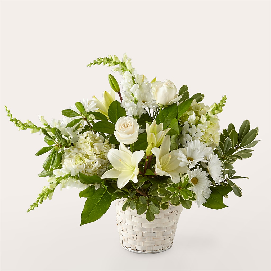 Ivory Elegance Floral Basket – Allure Floral Boutique, Wickliffe OH