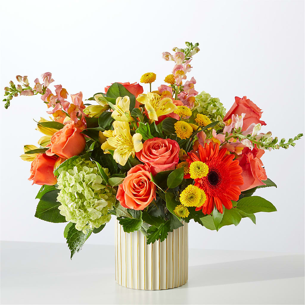 Autumn Sunshine Bouquet with Ivory Vase – Allure Floral Boutique, Wickliffe OH