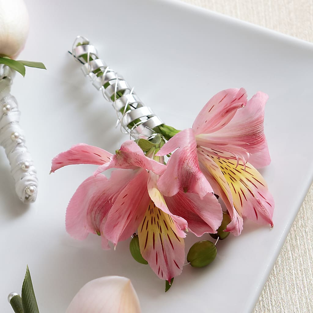 Pink Peruvian Lily Boutonniere – Allure Floral Boutique, Wickliffe OH