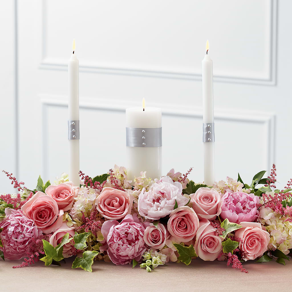 Worldwide Romance Unity Candle Arrangement – Allure Floral Boutique, Wickliffe OH
