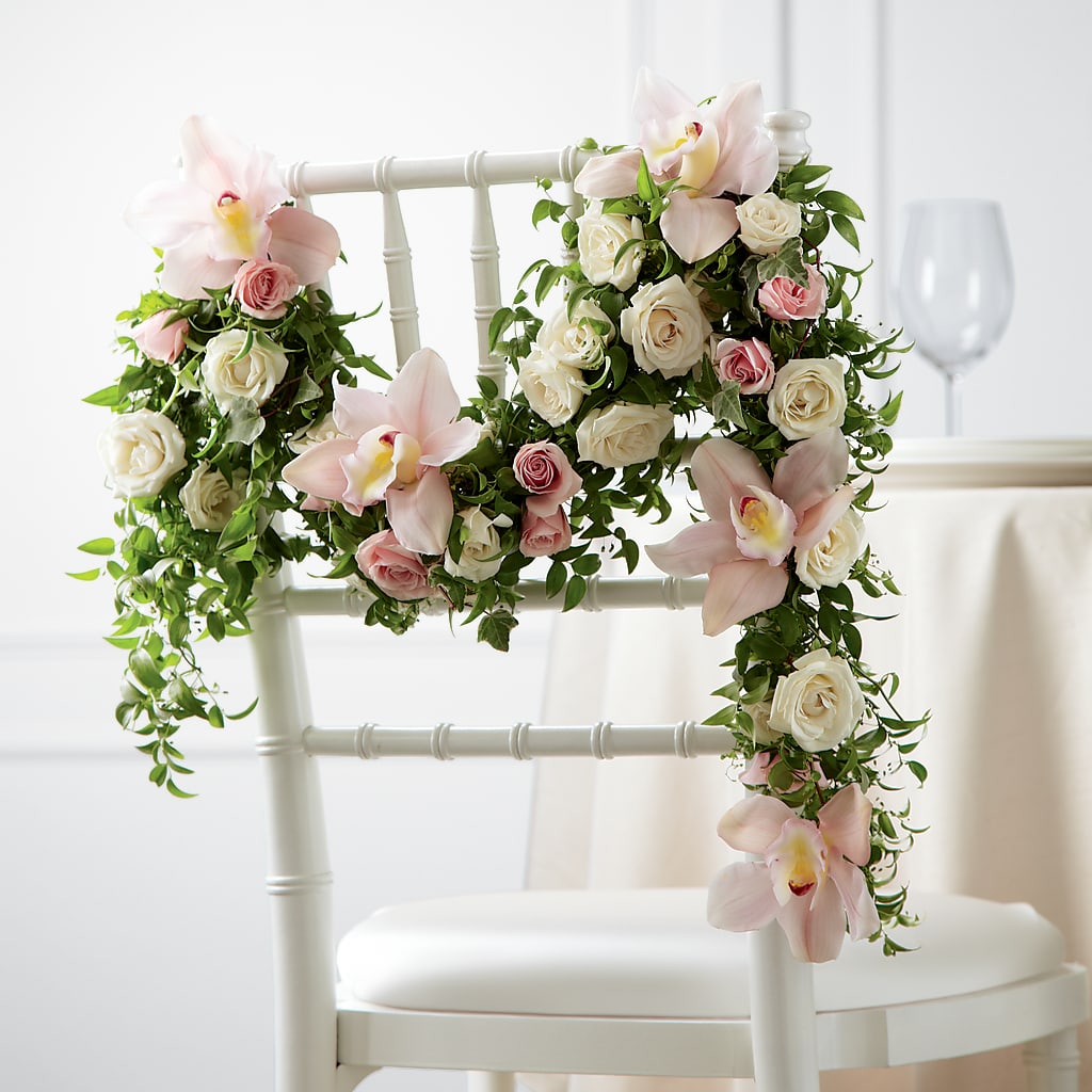 Orchid Rose Chair Décor – Allure Floral Boutique, Wickliffe OH