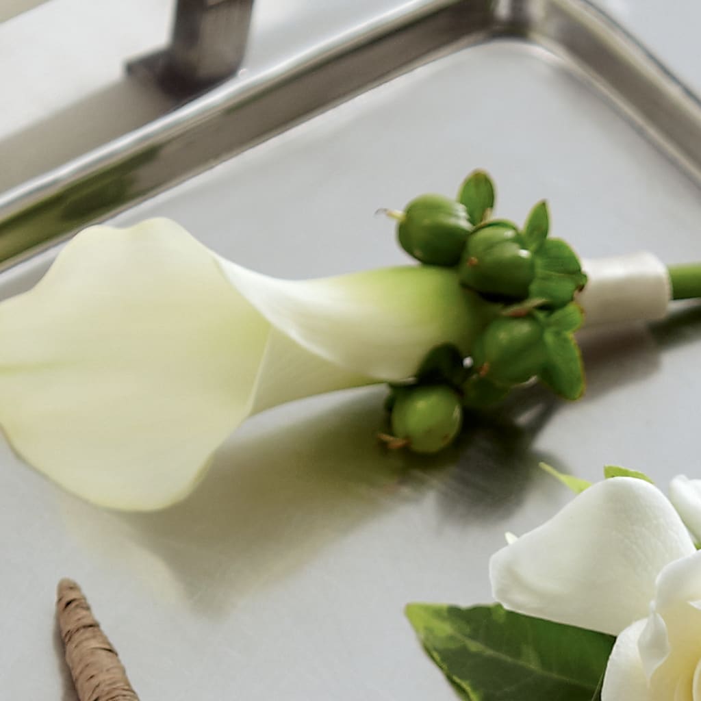 White Calla Boutonniere – Allure Floral Boutique, Wickliffe OH
