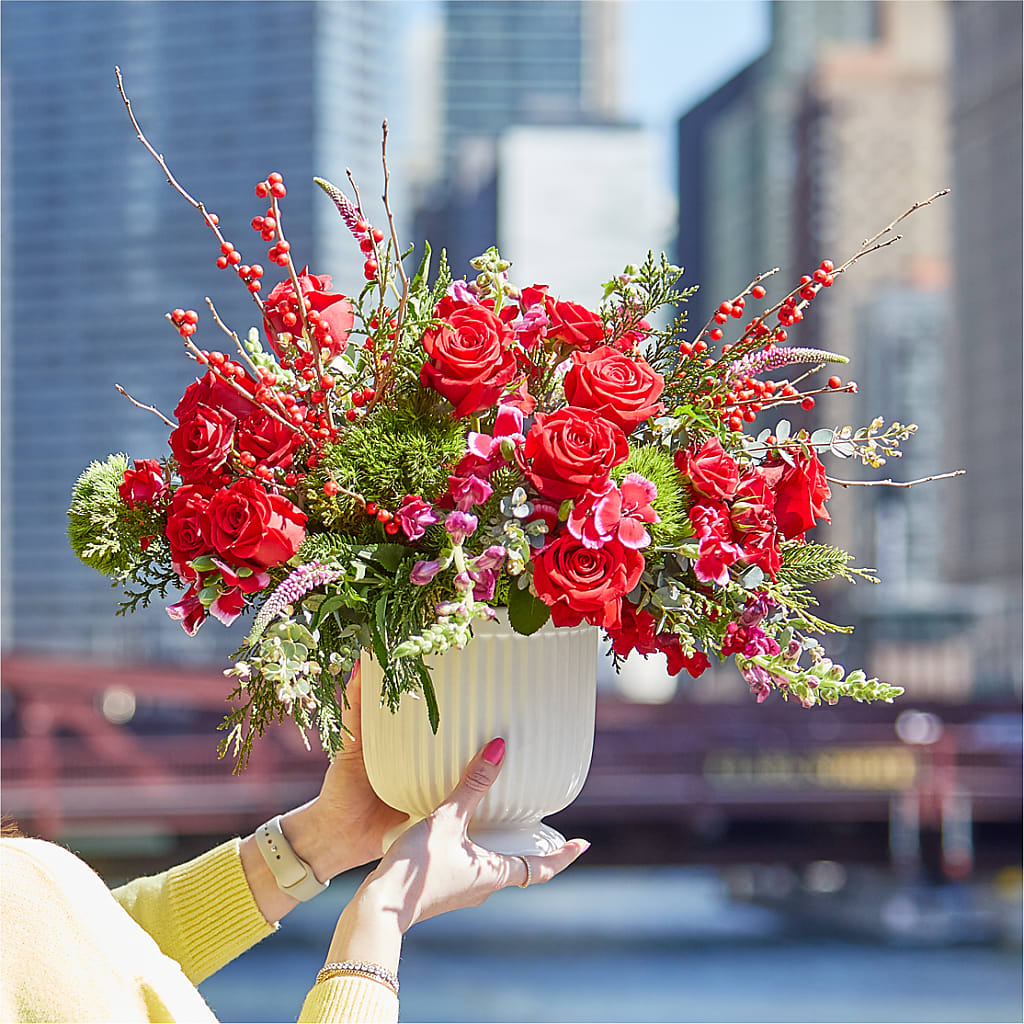 Big Red Bow Bouquet –  Allure Floral Boutique, Wickliffe OH