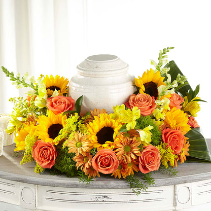 Faithful Sunflower Cremation Adornment –  Allure Floral Boutique, Wickliffe OH