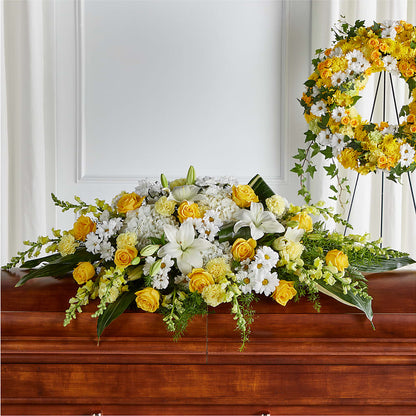 Golden Harmony Casket Spray –  Allure Floral Boutique, Wickliffe OH