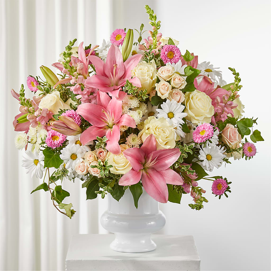 Arreglo floral empático para urna