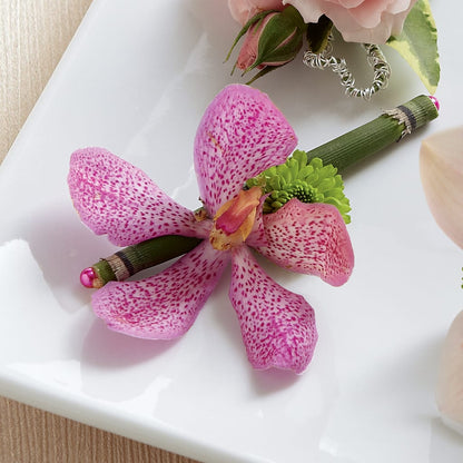 Pink Mokara Boutonniere –  Allure Floral Boutique, Wickliffe OH