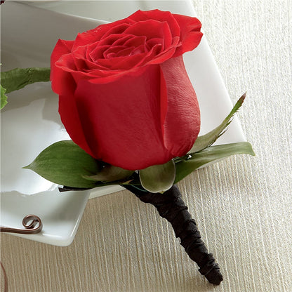 Red Rose Boutonniere –  Allure Floral Boutique, Wickliffe OH